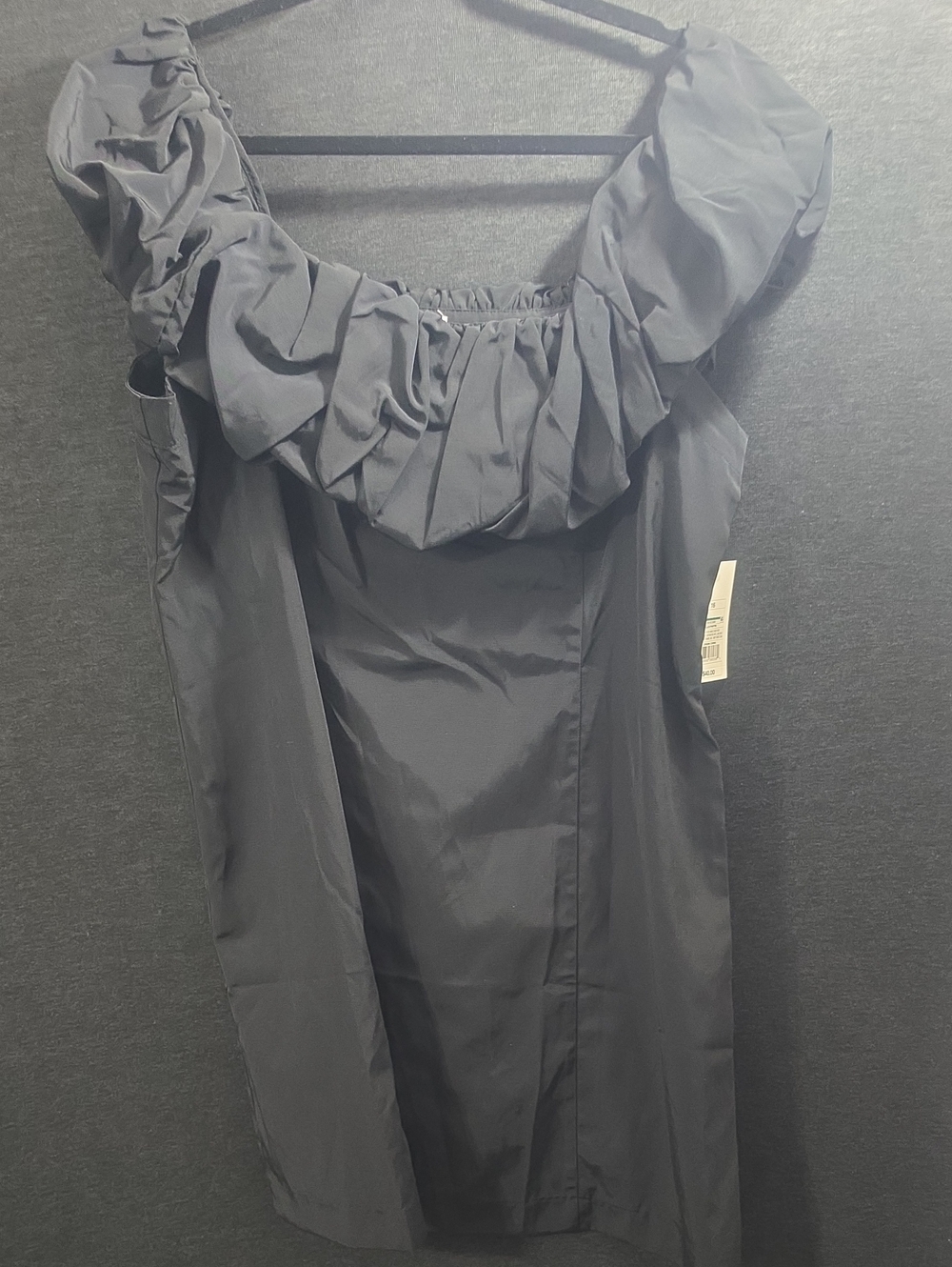 Elegant Black Ruffle-Trim Women’s Dress